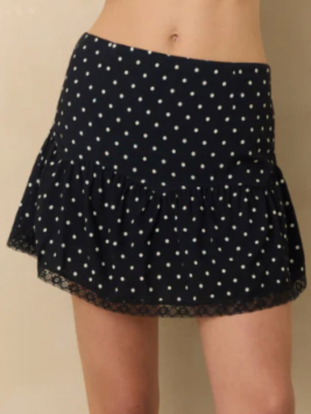 BRAND NEW VINTAGE HAVANA Mini Skirt with Lace Trim
